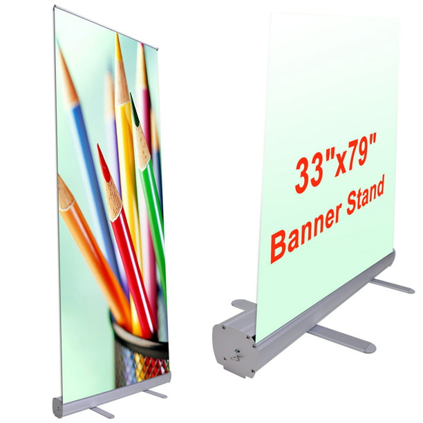 FREE SHIPPING Retractable Roll Up Banner Stand 33" x 79" FREE PRINTING